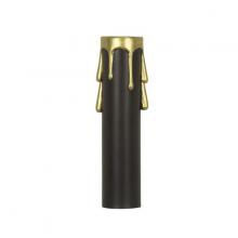  90/1510 - Plastic Drip Candle Cover; Black Plastic With Gold Drip; 13/16" Inside Diameter; 7/8"