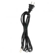  90/1525 - 8 Foot 18/2 SPT-1 105C Cord Set; Black Finish; 36" Hank; 200 Carton; Molded Polarized Plug;