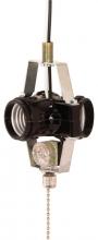  90/1587 - 3-Light Cluster Socket; On-Off Nickel Pull Chain; 8" AWM B/W Leads 105C; 660W; 250V