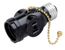  90/446 - Medium Base Pull Chain Current Tap; 250W; 125V; Brown Finish