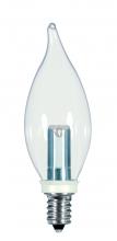  S9153 - 1 Watt LED; CA8; Clear; 2700K; Candelabra base; 120 Volt; Carded