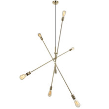  816P-AGB - 6LT Incandescent Adjustable Pendant, Aged Brass