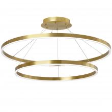  CIR-3397C-5CCT-AGB - 97W Colour Changing Temperature Chandelier, Aged Brass with White Acrylic Diffuser