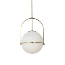 Dainolite PAO-121P-AGB - 1LT Incandescent Pendant, AGB with WH Opal Glass