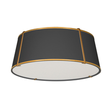 Dainolite TRA-224FH-GLD-BK - 4 Light Trapezoid Flush Mount Gold & Black Shade w/White Fabric Diffuser