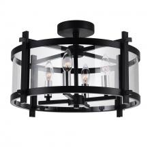 CWI Lighting 9827C18-4-101 - Miette 4 Light Cage Flush Mount With Black Finish