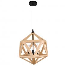  9945P17-3-101 - Lante 3 Light Pendant With Black & Wood Finish