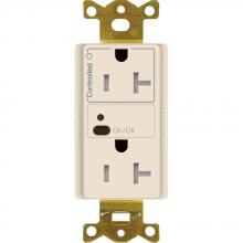  CAR2S-20-STR-LA - 20A SPLIT RF RECEPTACLE LIGHT ALMOND