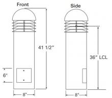  3110C H42 8COB 40K MVOLT SYM LDIM LP DDB - 3110 Bollard vandal resistant LED, 42IN