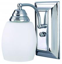 Canarm IVL259A01CH - Griffin, 1 Light Vanity, Flat Opal Glass, 100 W Type A, 4 5/8" W x 8" H x 7 1/4" D