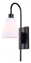  IVL1132A01BK - Wyler 6 in. 1 Light Matte Black Sconce with Flat Opal Glass Shade