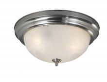  IFM411BN - 2 Bulb Flush Mount, Alabaster Glass, 40W Type A, 11 IN W x 5 1/8 IN H