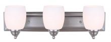  IVL259A03BPT - Griffin, IVL259A03 BPT -G-, 3 Light Vanity, Flat Opal Glass, 100 W Type A, 24 IN W x 7 .25 IN H x 7