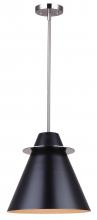  IPL1076A01BKN12 - TALIA, IPL1076A01BKN12 -G-, BN + MBK Color, 1 Lt 12inch Width Rod Pendant, Metal Shade, 60W Type A,