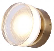  LWL296A05GD - BENNI 5.375 in. 1 Light Gold Integrated LED Wall Light with Clear Acrylic Shade, Adjustable Color Te