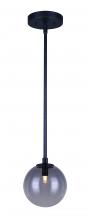  IPL741A01BK9 - ATLAS, MBK Color, 1 Lt Rod Pendant, Smoke Glass, 40W Type G9, 6" W x 9.25 - 57.25" H