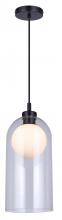  IPL1142A01BK - PELIA 60-Watt 1 Light Black Contemporary Pendant with Clear Glass Shade