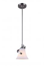  IPL587A01BN - Rue, 1 Lt Rod Pendant, Flat Opal Glass, 60W Type A, 6.12" x 12.2-60.2"