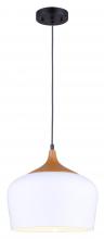  IPL614A01WH - RAPHAEL, 1 Lt Cord Pendant, White Aluminun Shade, 100W Type A, 11 3/4" (W) x 13" - 60" (