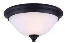 Canarm IFM587A14RA - RUE, 2 Lt Flush mount, Flat Opal Glass, 60W Type A, 13 3/4&#34; x 7&#34;