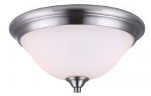 Canarm IFM587A14BN - Rue, 2 Lt Flush mount, Flat Opal Glass, 60W Type A, 13 3/4&#34; x 7&#34;