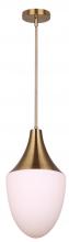  IPL1121A01GD - Evlin 60-Watt 1 Light Gold Contemporary Pendant with Flat Opal Glass Shade