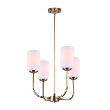  ICH1130A04GD - Novalee 4 Light Gold Modern Chandelier for Dining Rooms and Living Rooms