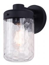 Canarm IOL637BK - JUNO, BK (Sand) Color, 1 Lt Outdoor Down Light, Clear Textured Glass, 1 x 60W Type A