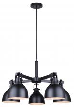  ICH622A05BK - POLO, ICH622A05BK, MBK Color, 5 Lt Rod Chandelier, 60W Type A, 25" W x 17.5 - 65.5" H