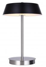  LTL263A14BKN - Jessa 14 in. Integrated LED Brushed Nickel Table Lamp with Matte Black Metal Shade, On/Off Touch, an