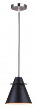  IPL1076A01BKN - TALIA, IPL1076A01BKN -G-, BN + MBK Color, 1 Lt Rod Pendant, Metal Shade, 60W Type A, 7inch W x 15.25