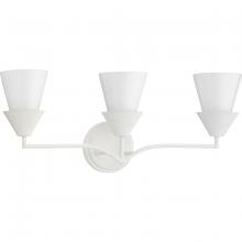  P300497-197 - Pinellas Collection Three-Light White Plaster Contemporary Vanity Light