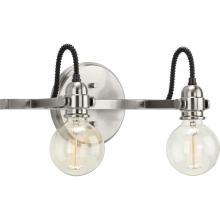 Progress P300190-009 - Axle Collection Two-Light Brushed Nickel Vintage Style Bath Vanity Wall Light
