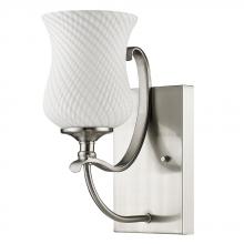 Acclaim Lighting IN41350SN - Evelyn 1-light sconce with curvy frame and a tulip-shaped and a hand-blown, opal twist glass shade.