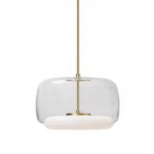  PD70615-CL/BG - Enkel 15-in Clear/Brushed Gold LED Pendant