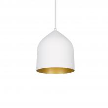 Kuzco Lighting Inc 49108-WH/GD - Helena 8-in White/Gold 1 Light Pendant