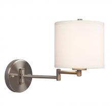 Galaxy Lighting 213041BN - Wall Sconce w/ Swing Arm- Brushed Nickel with Off-White Linen Shade