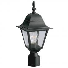  302023 BLK - Outdoor Cast Aluminum Post Lantern - Black w/ Clear Beveled Glass