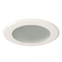  316WH - 5" Line Voltage Shower Trim - White w/ Frosted Glass