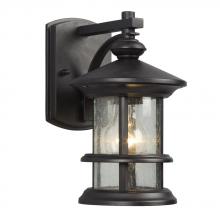  319730BK - Outdoor Wall Mount Lantern - in Black finish with Clear Seeded Glass