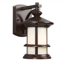  319930BZ - Outdoor Wall Mount Lantern - in Bronze finish with Ivory Art Glass