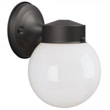  320111BL - Outdoor Wall Fixture - Black w/ Opal White Glass