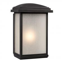 Galaxy Lighting L320690BK012A1 - 120-277V LED Outdoor Wall Mount Lantern - in Black Finish with Frosted Seeded Glass