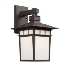  321970BZ - Outdoor Wall Mount Lantern - in Bronze finish with White Art Glass