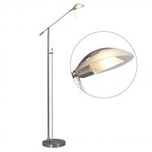  511066BN - Floor Lamp - Brushed Nickel with Frosted Glass (Dimmable)