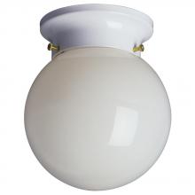  61035W-W - Flush Mount - White w/ White Glass Shade