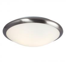  612392BN 2PL13 - Flush Mount Ceiling Light - in Brushed Nickel finish with Satin White Glass