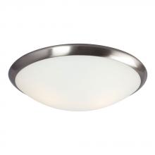  612394BN 213EB - Flush Mount Ceiling Light - in Brushed Nickel finish with Satin White Glass