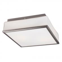  L613500BN010A1 - LED Square Flush Mount Ceiling Light - in Brushed Nickel finish with Opal White Glass