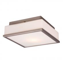  ES613501BN - Square Flush Mount Ceiling Light - in Brushed Nickel finish with Opal White Glass